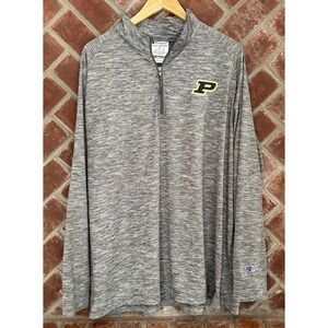 Champion Purdue Boilermakers Quarter Zip Pullover Mens Size XL Heather Gray Thin